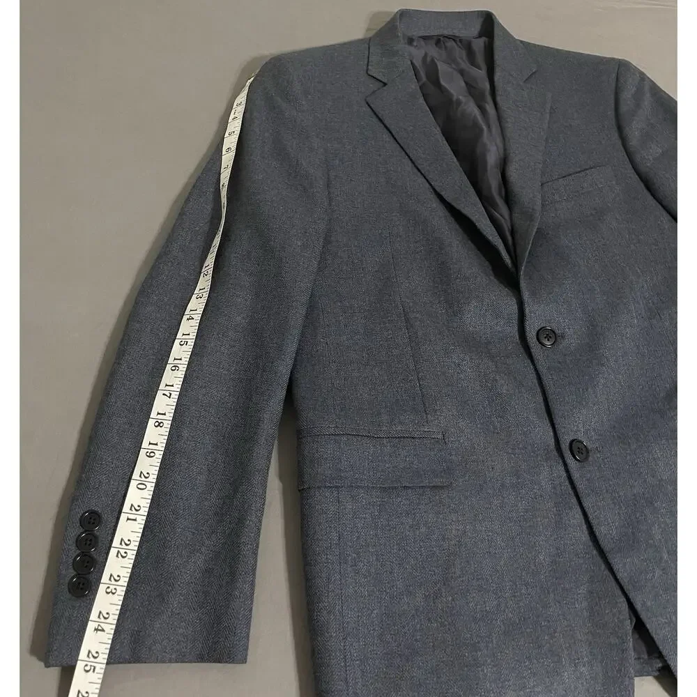 Brooks Brothers Regent Fit Tweed Wool Blazer 42R Blue Herringbone 2-Button